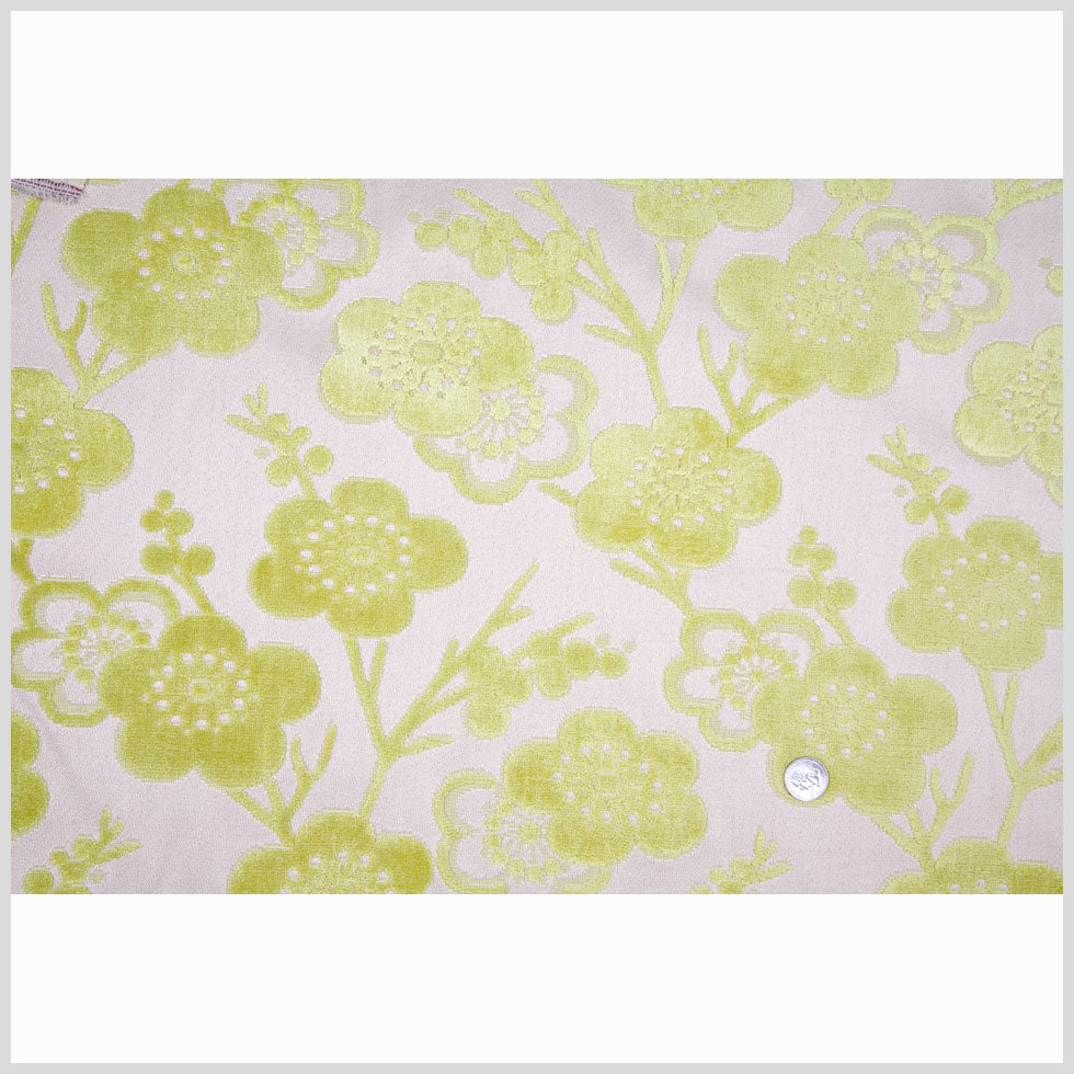Citron/Beige Floral Chenille Full