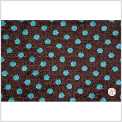 Mocha/Teal Polka Dots Chenille Full