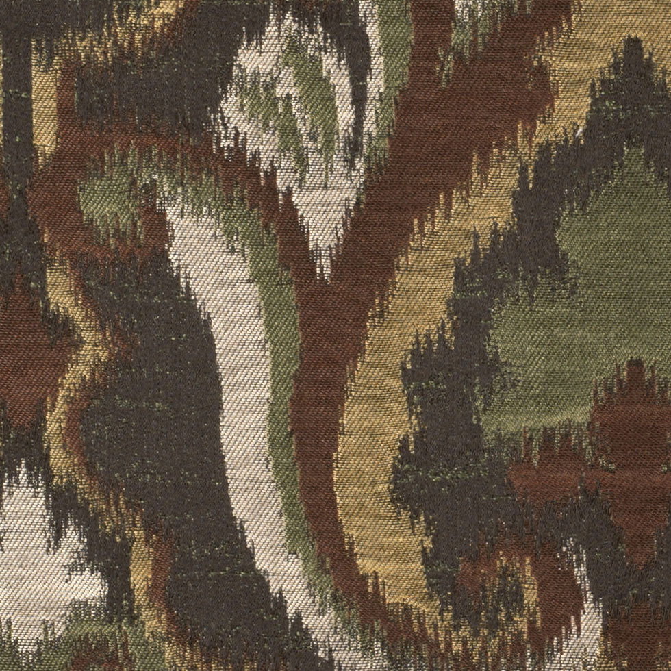 Chocolate/Black-Brown/Moss/Ivory/Victorian Gold Damask Woven Detail