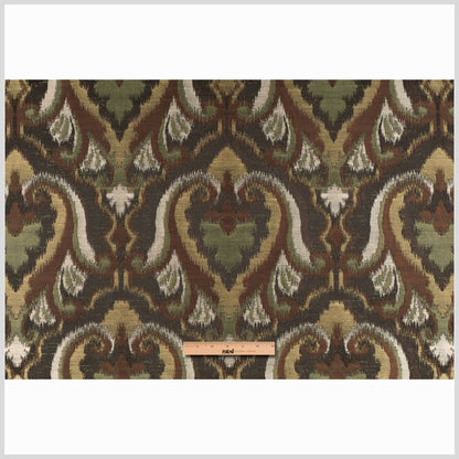 Chocolate/Black-Brown/Moss/Ivory/Victorian Gold Damask Woven Full