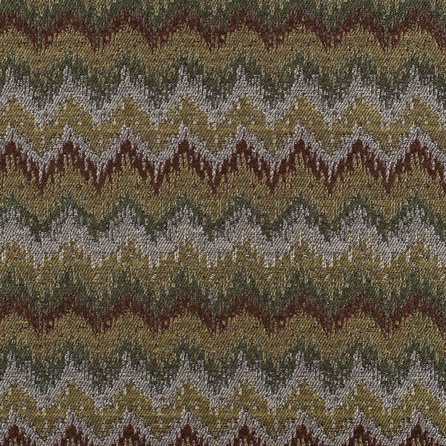 Chocolate/Black-Brown/Moss/Ivory/Victorian Gold Zig Zag Woven