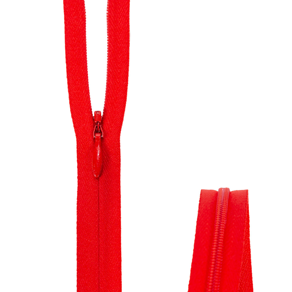 Invisible Zipper 24" by YKK - 820 Bright Red Detail