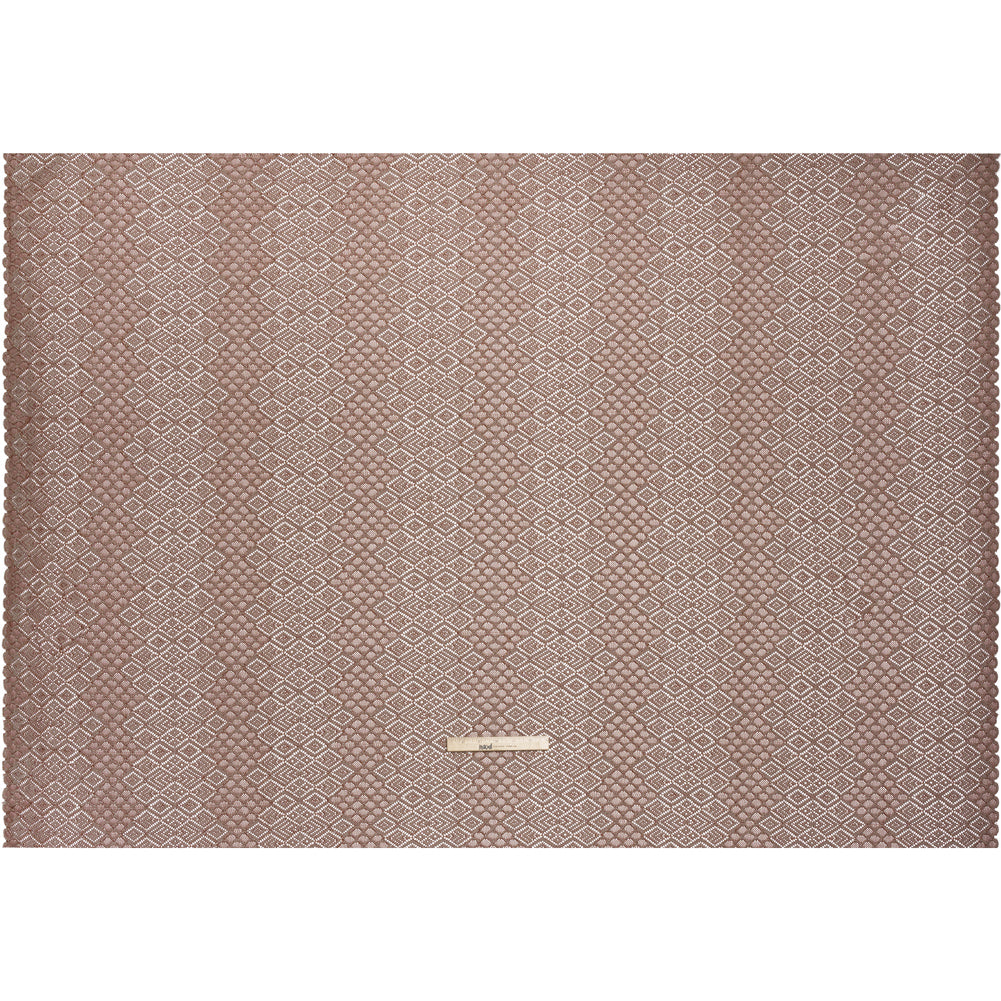 Corded Lace with Finished Edges - Maroon and Taupe Decorated Diamond Stripes