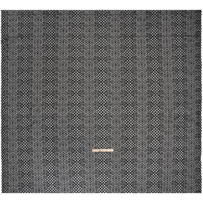 Corded Lace with Finished Edges - Black Decorated Diamond Stripes