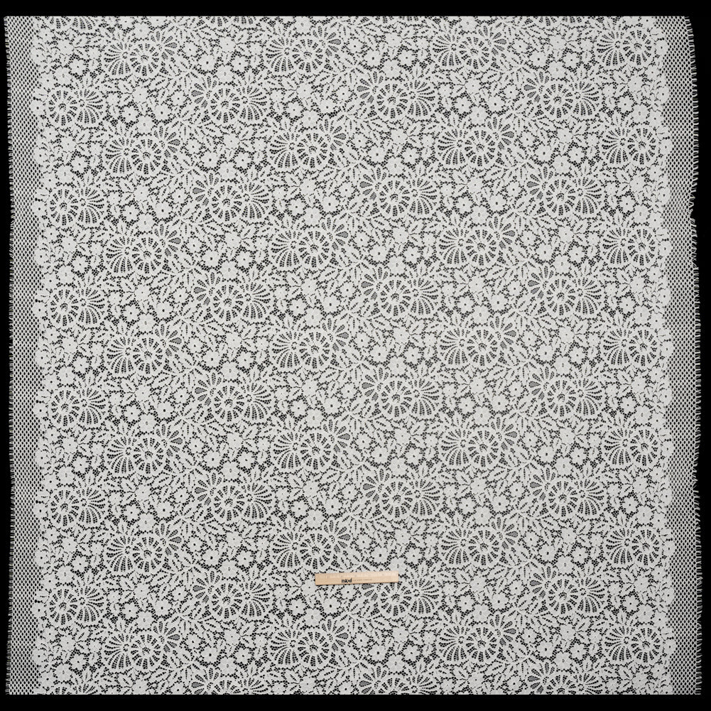 Corded Lace Panel with Finished Latticework Edges - Ivory Floral - Full