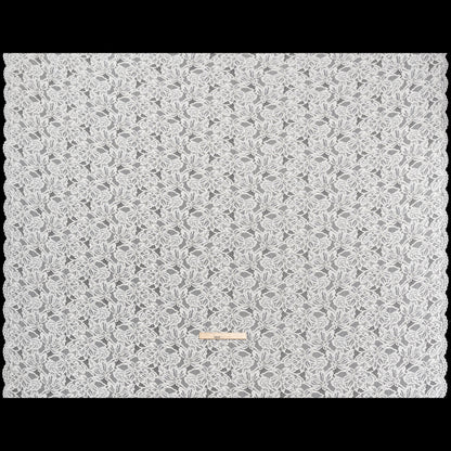 Stretch Corded Lace with Finished Edges - Ivory Tropical Blossoms - Ottilie Collection