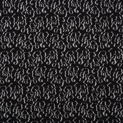 Stretch Raschel Lace - Black Dense Allover Floral