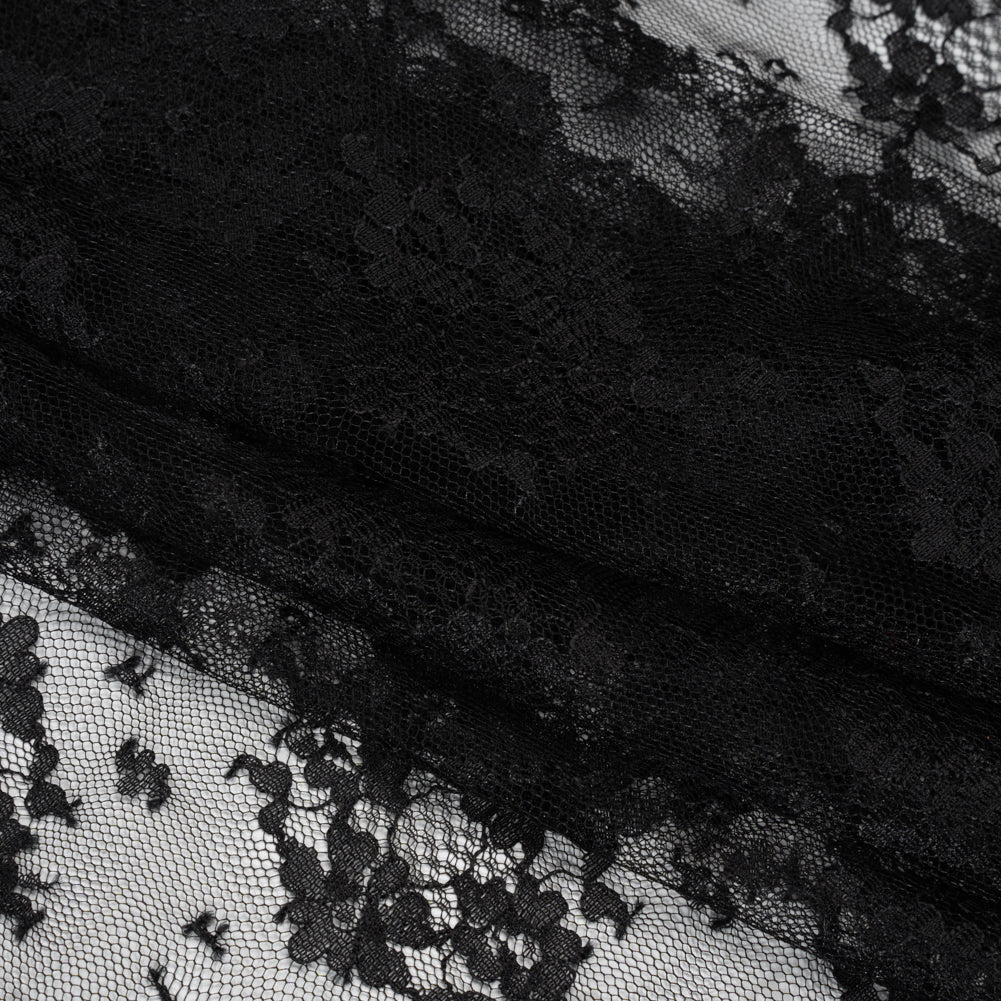 Chantilly Lace - Black Little Bouquets - Folded