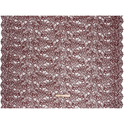 Corded Lace with Finished Edge - Rosewood Sweeping Roses