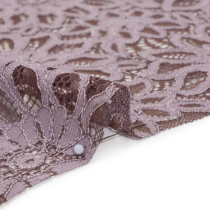 Corded Lace with Finished Scalloped Edges - Flint and Misty Lilac Sunflowers