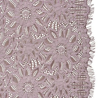 Corded Lace with Finished Scalloped Edges - Flint and Misty Lilac Sunflowers