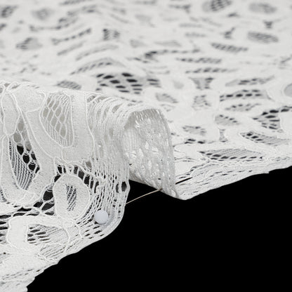 Corded Lace with Finished Scalloped Edges - Ivory Sunflowers