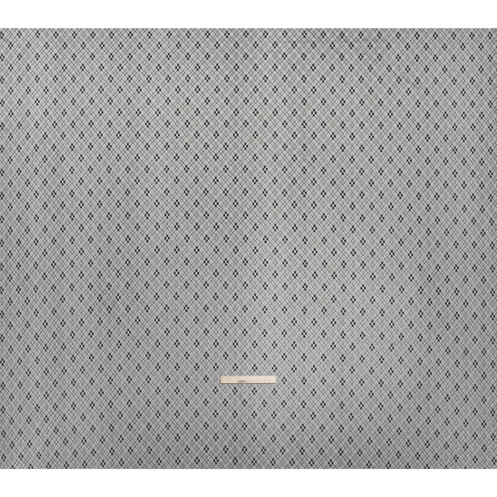 Nylon Raschel Mesh Lace - Black and White Latticework and Dots - Full