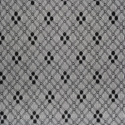 Nylon Raschel Mesh Lace - Black and White Latticework and Dots