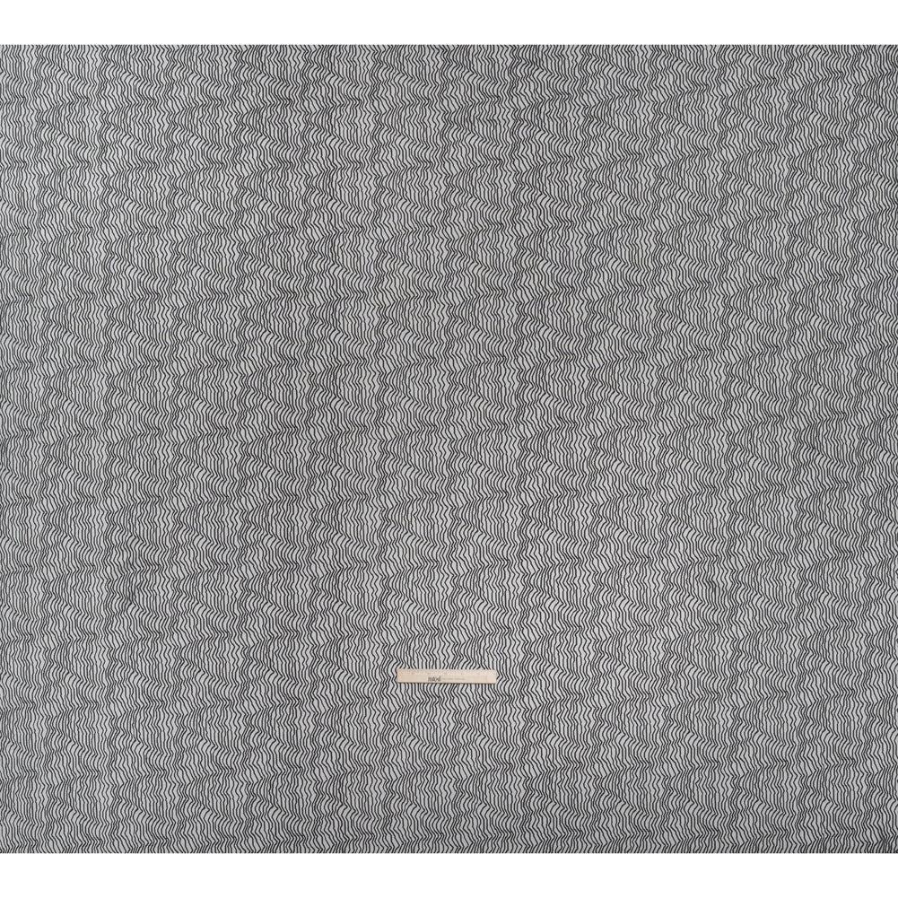 Nylon Raschel Mesh Lace - Black Erratic Zig Zags
