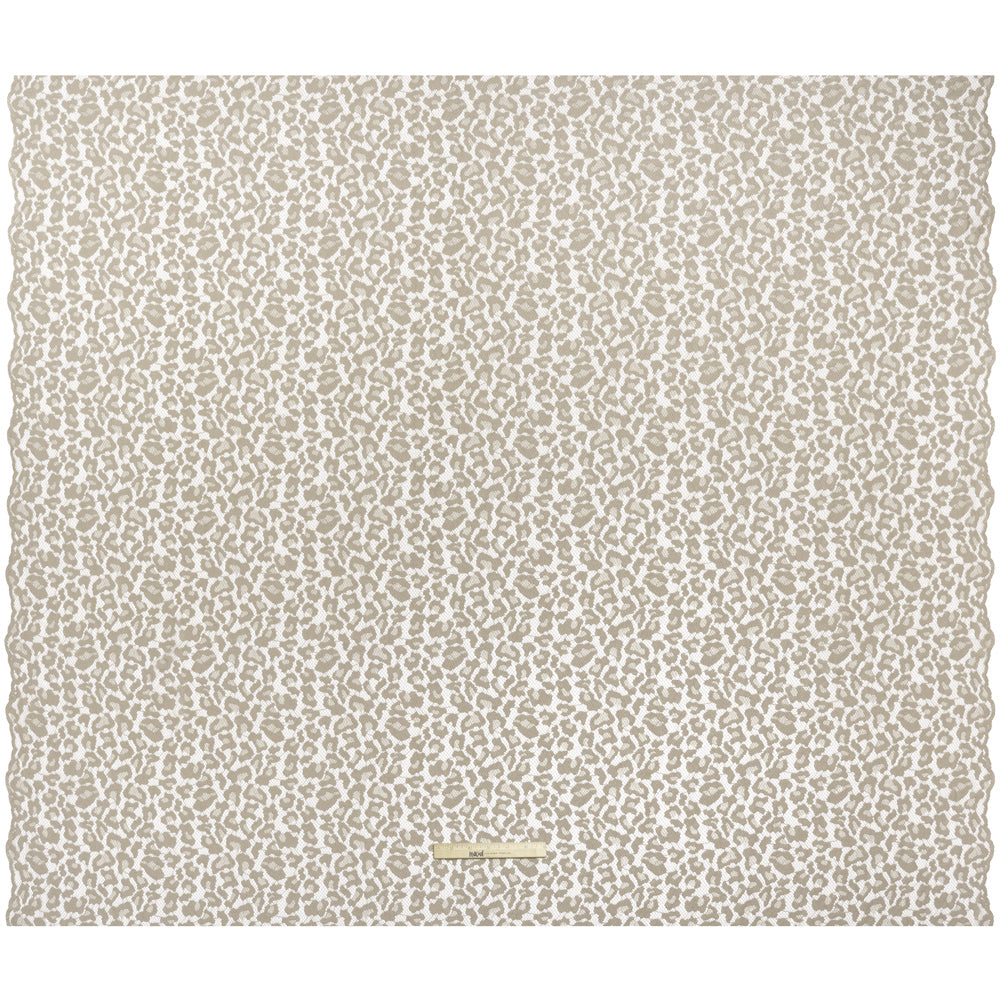 Metallic Raschel Lace with Finished Edges - Sandstone Leopard Spots - Full