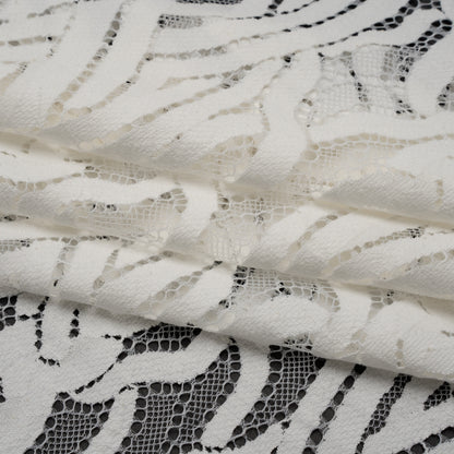Cotton and Nylon Lace Panel with Finished Edges - Ivory Celtic Knotwork and Braids