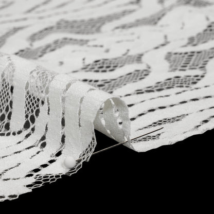 Cotton and Nylon Lace Panel with Finished Edges - Ivory Celtic Knotwork and Braids