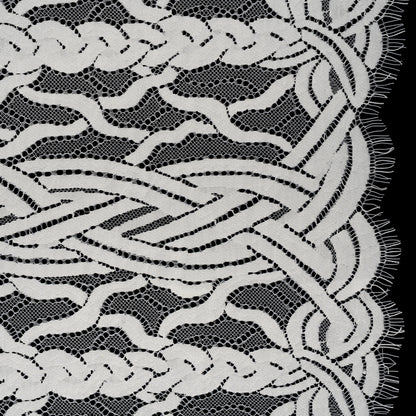 Cotton and Nylon Lace Panel with Finished Edges - Ivory Celtic Knotwork and Braids