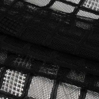 Corded Lace with Little Scalloped Finished Edges - Black Diamond Lattice