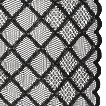 Corded Lace with Little Scalloped Finished Edges - Black Diamond Lattice