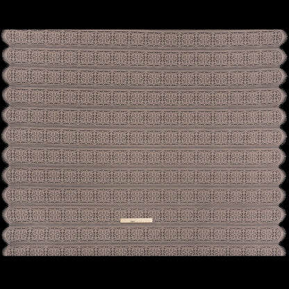 Re-Embroidered Lace with Finished Edges - Taupe Floral Medallion Stripes