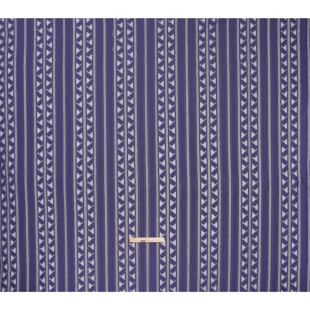 Corded Lace - Violet and Black Geometric Stripes - Full