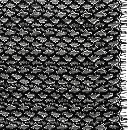 Corded Lace with Finished Eyelash Edges - Black Diamond Lattice