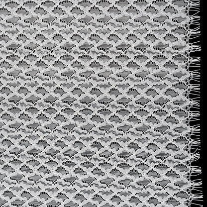 Corded Lace with Finished Eyelash Edges - Ivory Diamond Lattice