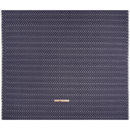 Corded Lace with Finished Eyelash Edges - Navy and Purple Diamond Lattice