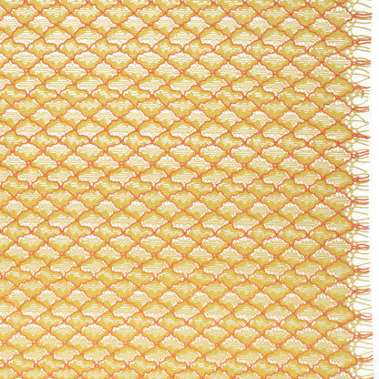 Corded Lace with Finished Eyelash Edges - Chartreuse and Confetti Pink Diamond Lattice