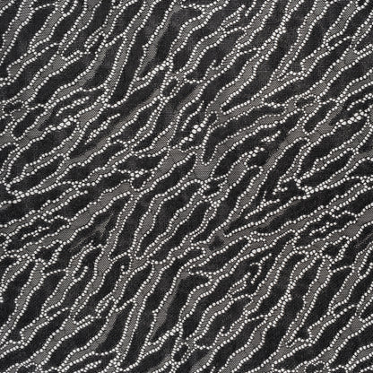 Raschel Lace Panel with Finished Edges - Black Animal Stripes