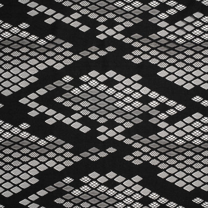 Raschel Lace with Eyelash Fringe Edges - Black Diamond Argyle