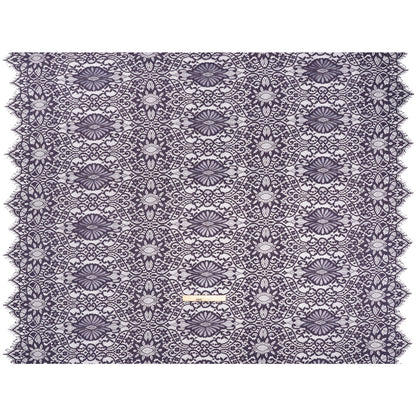 Corded Lace with Finished Edges - Smoke Fanciful Floral Ogees Full