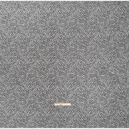 Fine Raschel Lace with Wavy Finished Edges - Black Abstracted Leaves Full