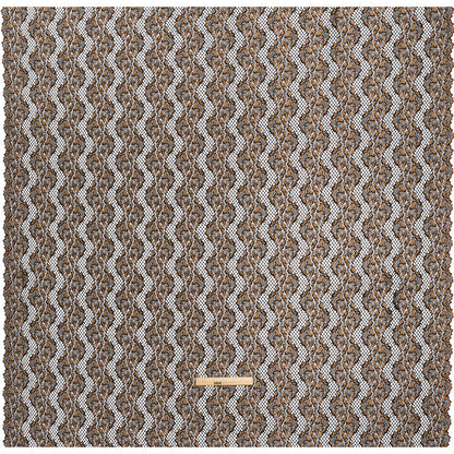 Raschel Lace with Organic Finished Edges - Black and Nude Abstract Wavy Stripes
