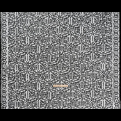 Raschel Lace Panel with Finished Edges - Ivory Geometric and Floral