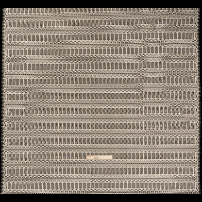 Raschel Lace Panel with Finished Edges - Tea Stain Geometric Rows of Windows