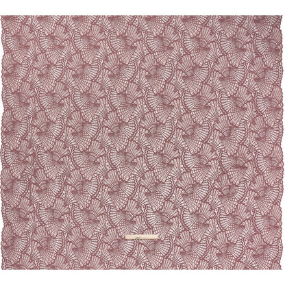 Stretch Raschel Lace with Finished Edges - Old Rose and Salmon Shell Fans