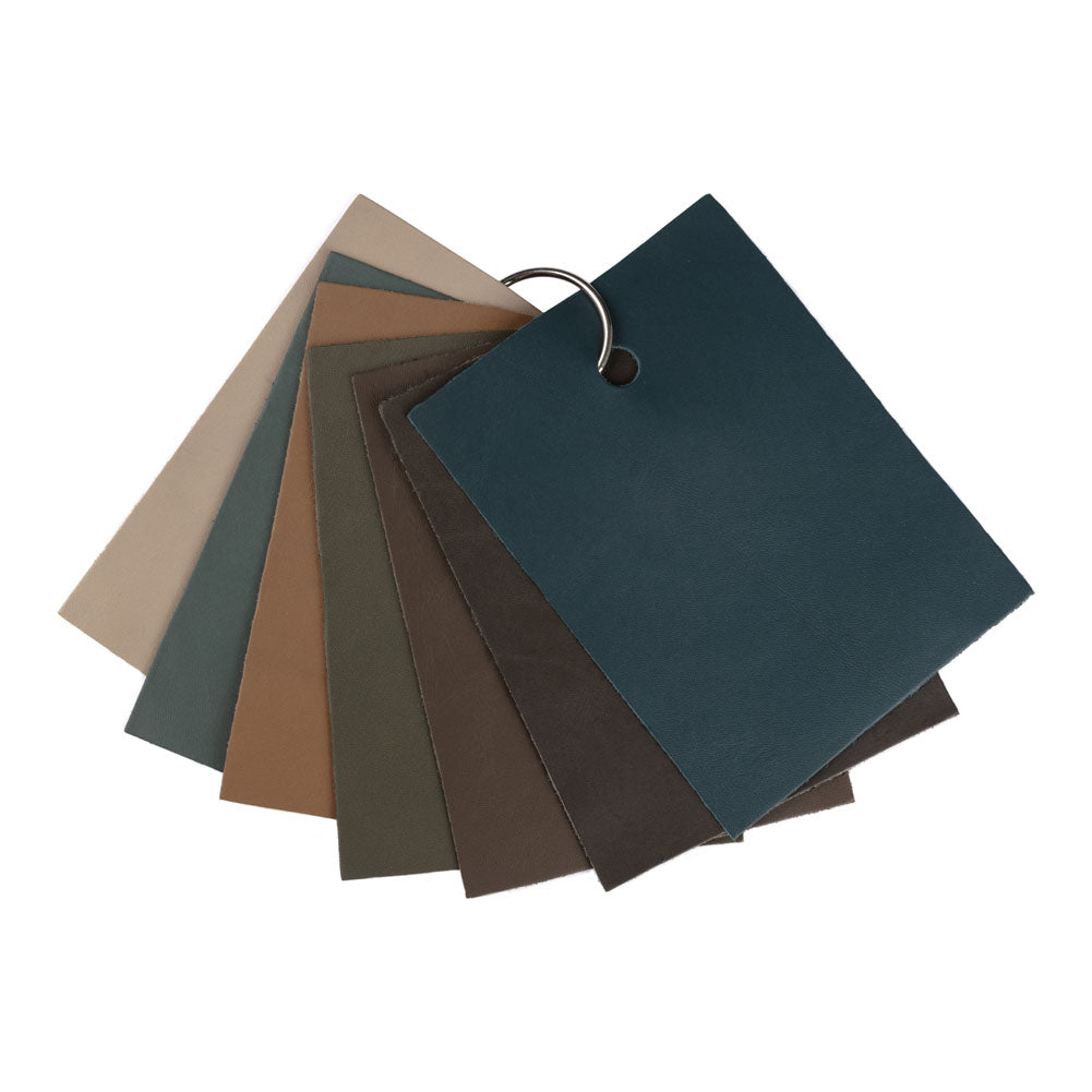 Brandy Italian Bayou Aniline Dyed Smooth Full Grain Cow Leather Hide Folded