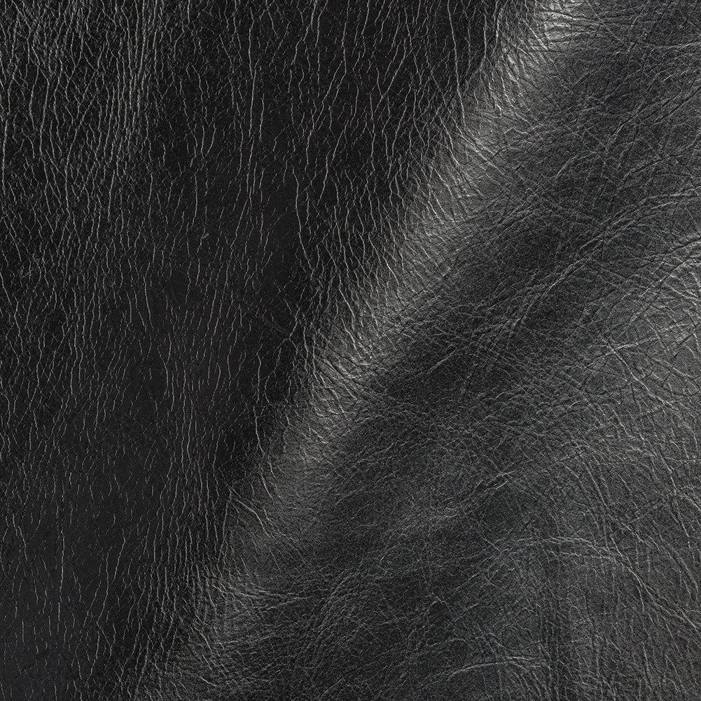 Madeira Italian Black Aniline Dyed Waxed Top Grain Cow Leather Hide