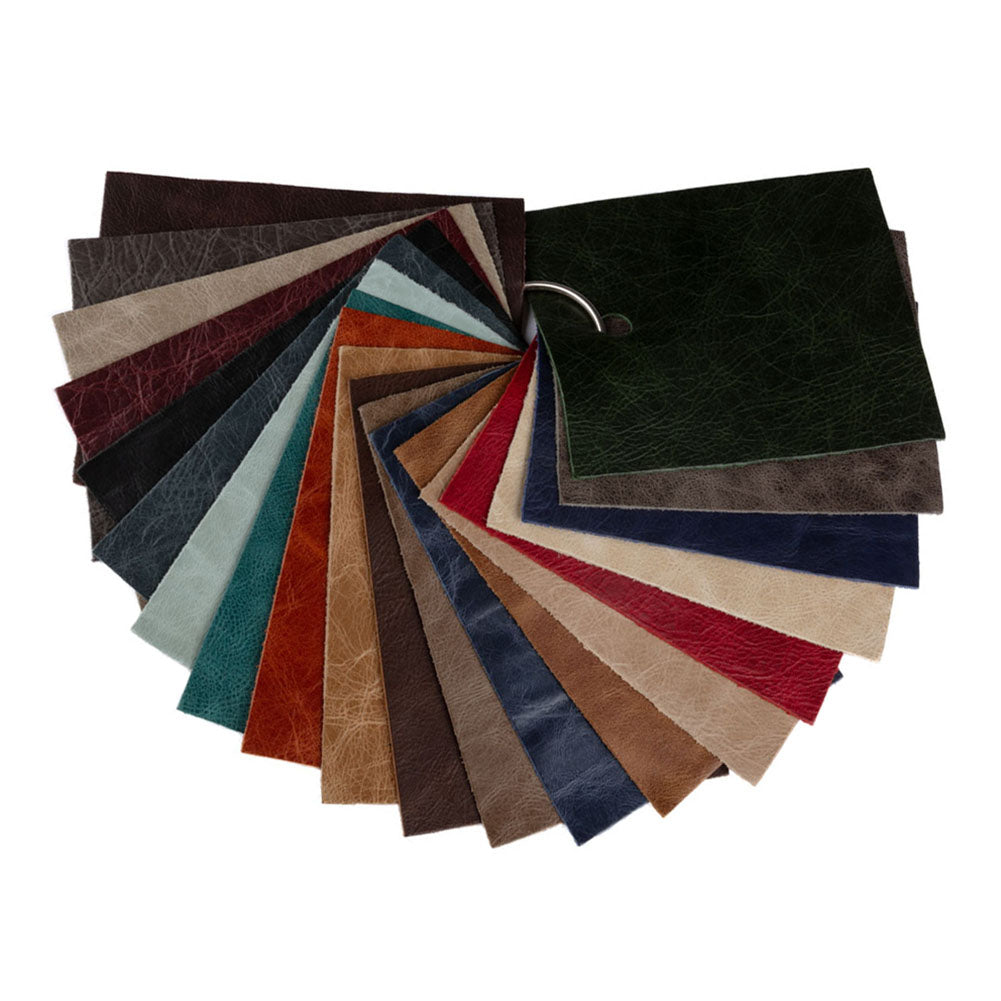 Madeira Italian Charcoal Aniline Dyed Waxed Top Grain Cow Leather Hide Drape
