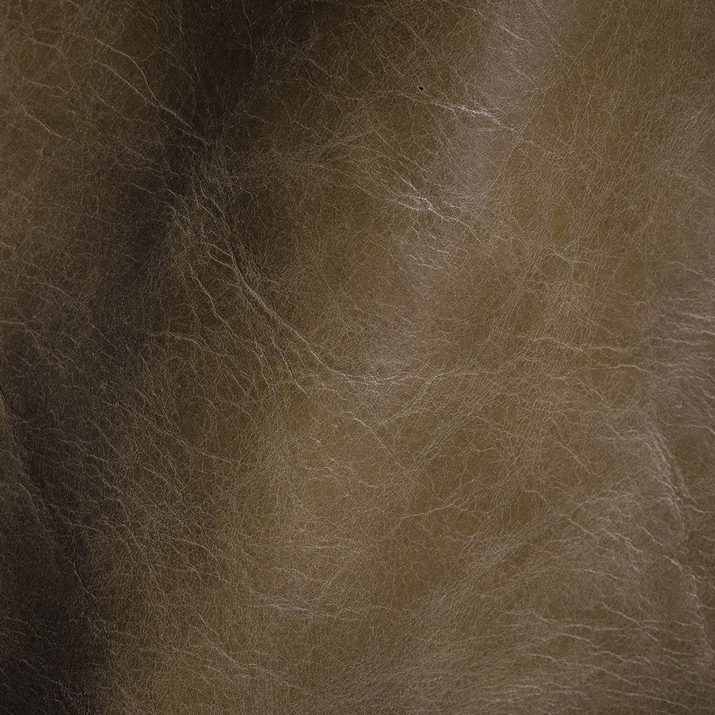 Madeira Italian Olive Aniline Dyed Waxed Top Grain Cow Leather Hide