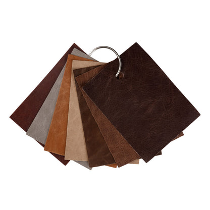 Manhattan Italian Oatmeal Natural Pebble Aniline Dyed Top Grain Cow Leather Hide with Protective Coating Drape