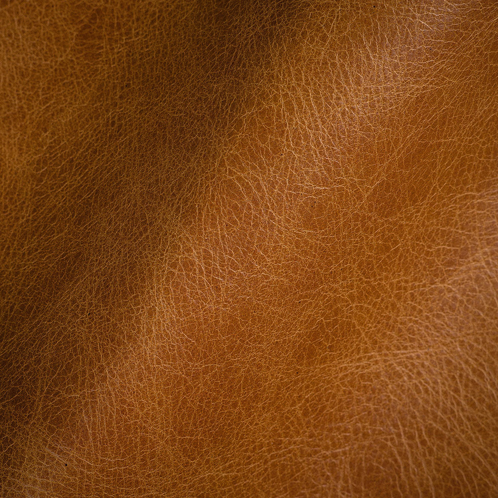 Manhattan Italian Saddle Natural Pebble Aniline Dyed Top Grain Cow Leather Hide with Protective Coating