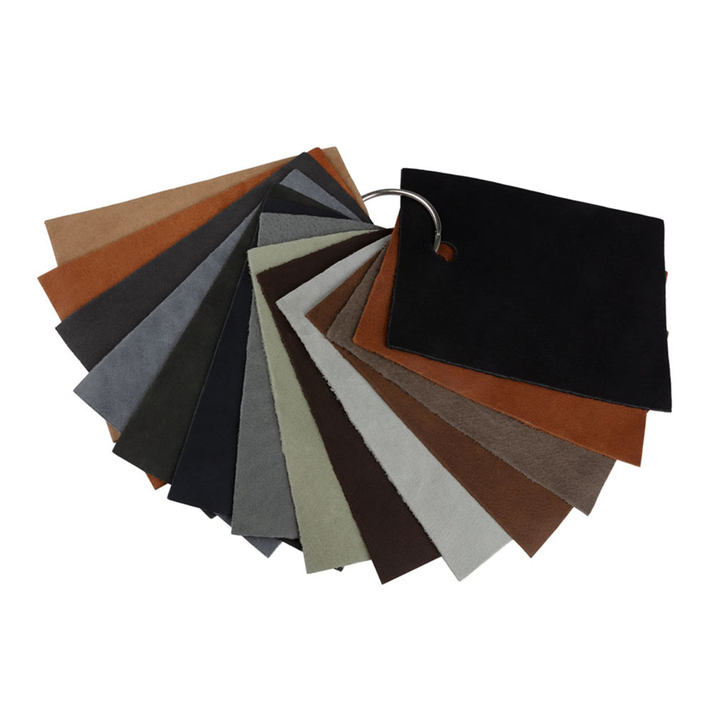 Martini Italian Coffee Aniline Dyed Smooth Nubuck Top Grain Cow Leather Hide Folded