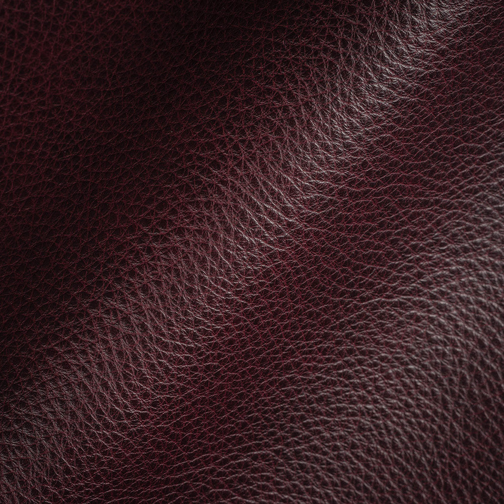 Moscato Italian Burgundy Aniline Dyed Soft Top Grain Performance Cow Leather Hide with Protective Topcoat