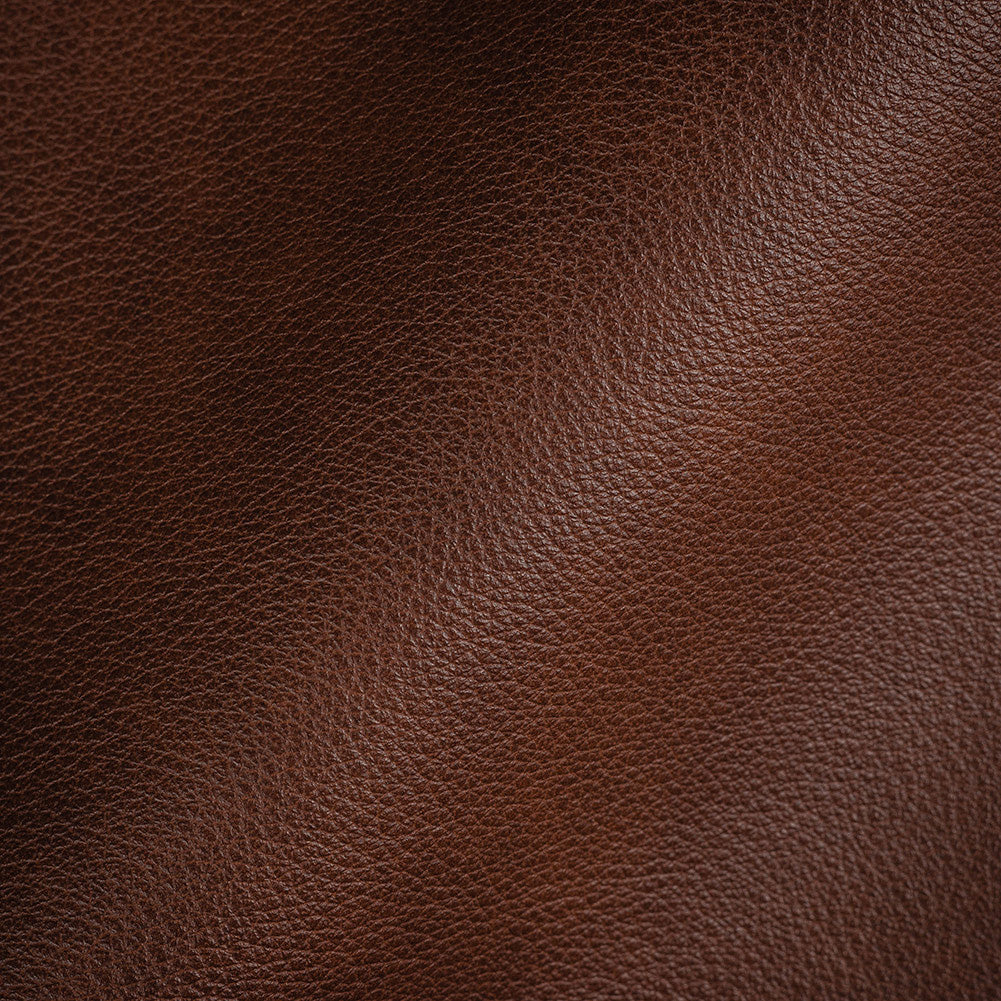 Moscato Italian Reddish Brown Aniline Dyed Soft Top Grain Performance Cow Leather Hide with Protective Topcoat
