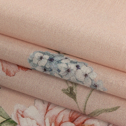 Cotton Voile - Pink Floral Border - La Marche des Fleurs Print - Mood Exclusive Jacques Collection