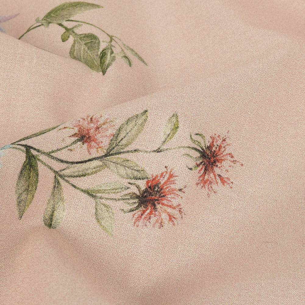 Cotton Voile - Pink Floral Border - La Marche des Fleurs Print - Mood Exclusive Jacques Collection